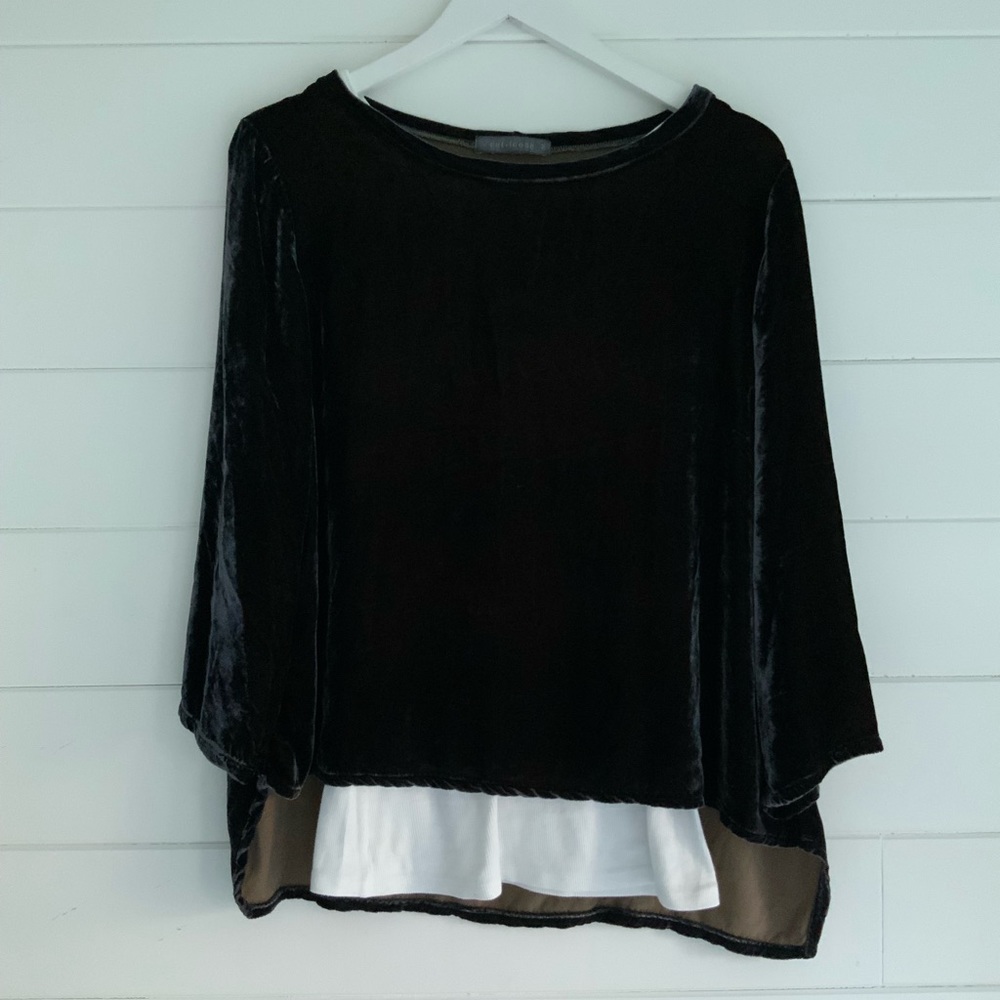 Cut Loose Charcoal Velvet Top..